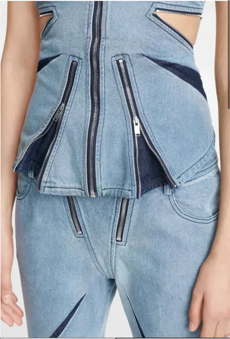 Dion Lee Darted Denim Set Blue Size 8 photo 2