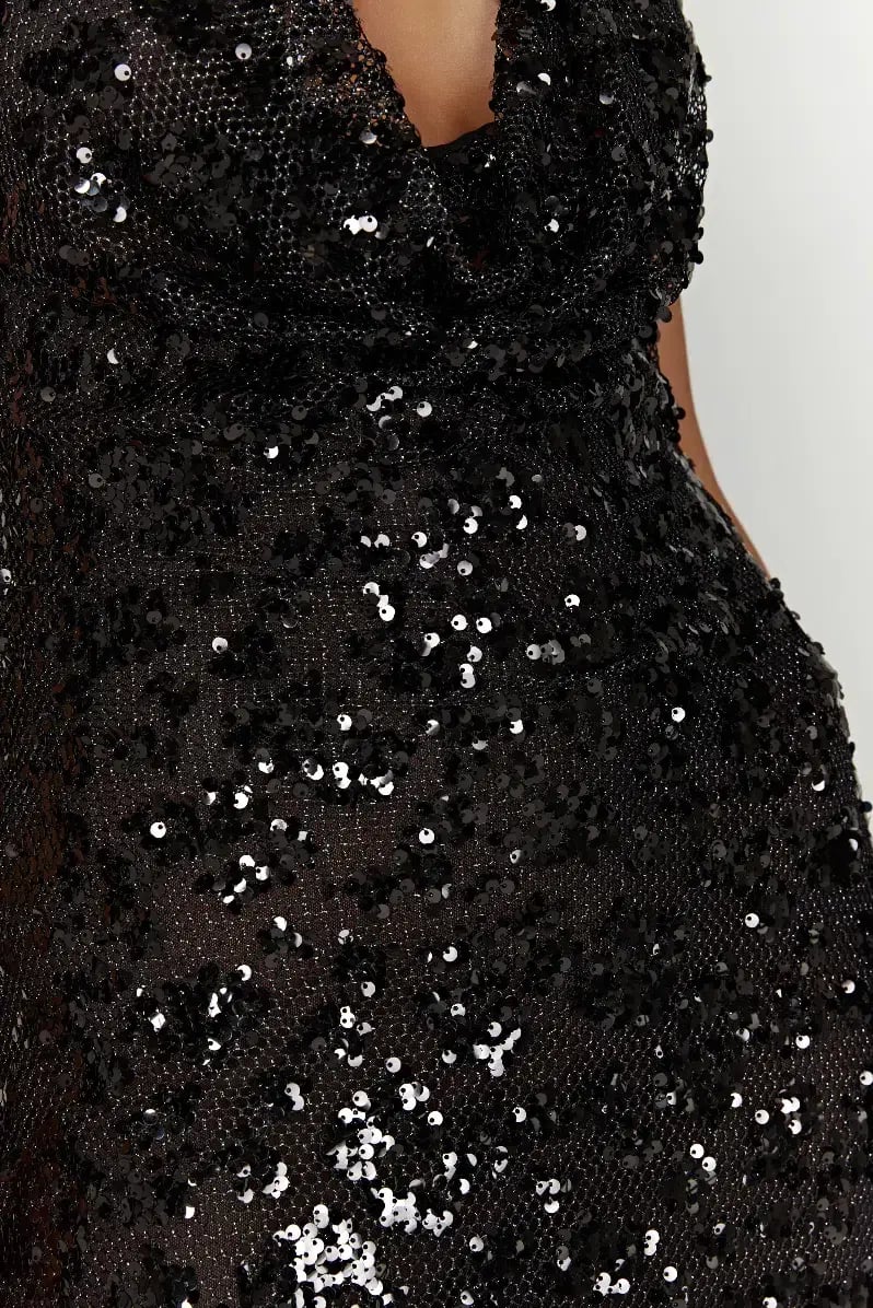 Meshki Nicola Maxi Dress Black Sequin Size S / AU 8 photo 9