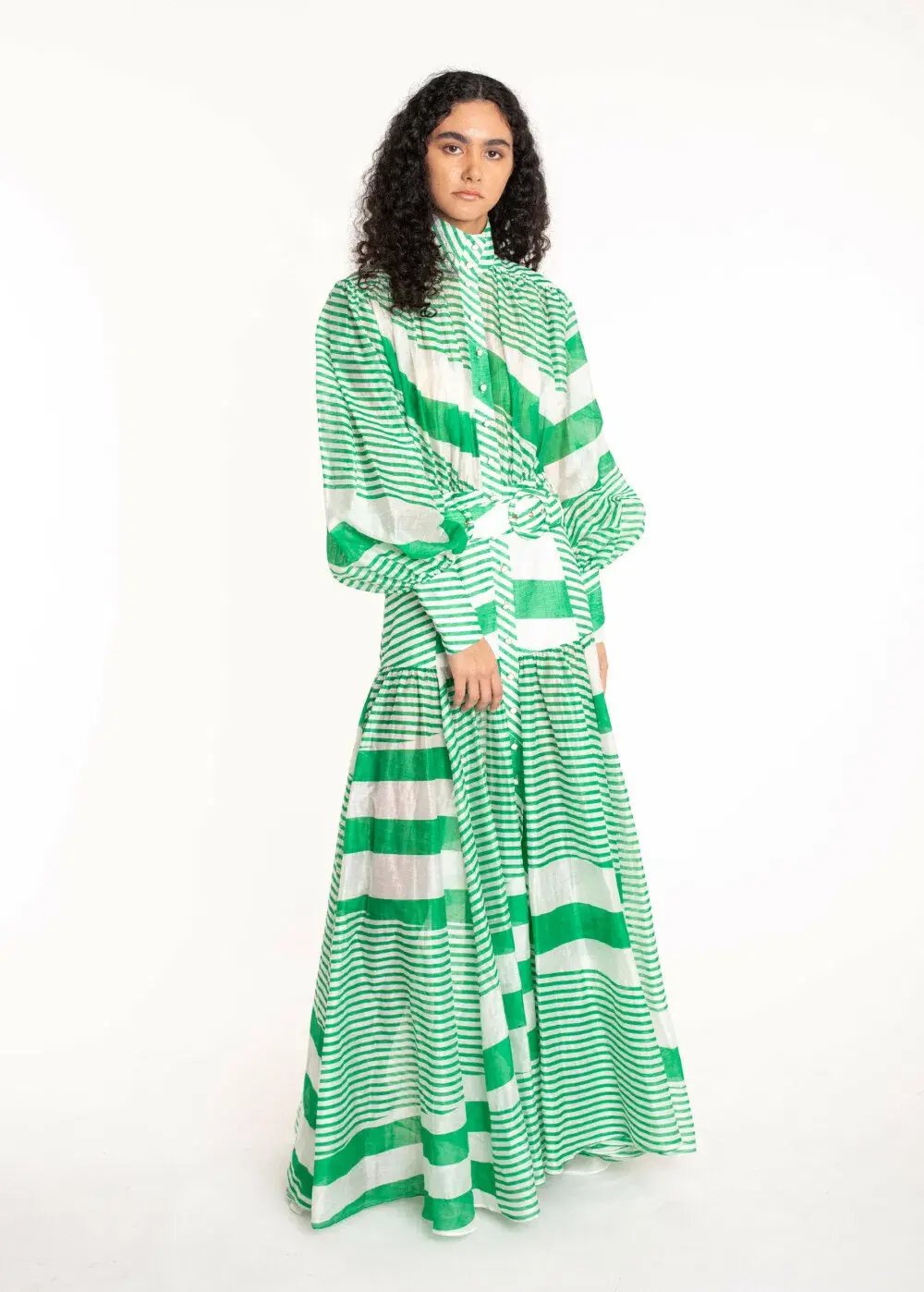 Mackenzie Mode Long Sleeve Striped Maxi Dress Print Size 14 photo 6
