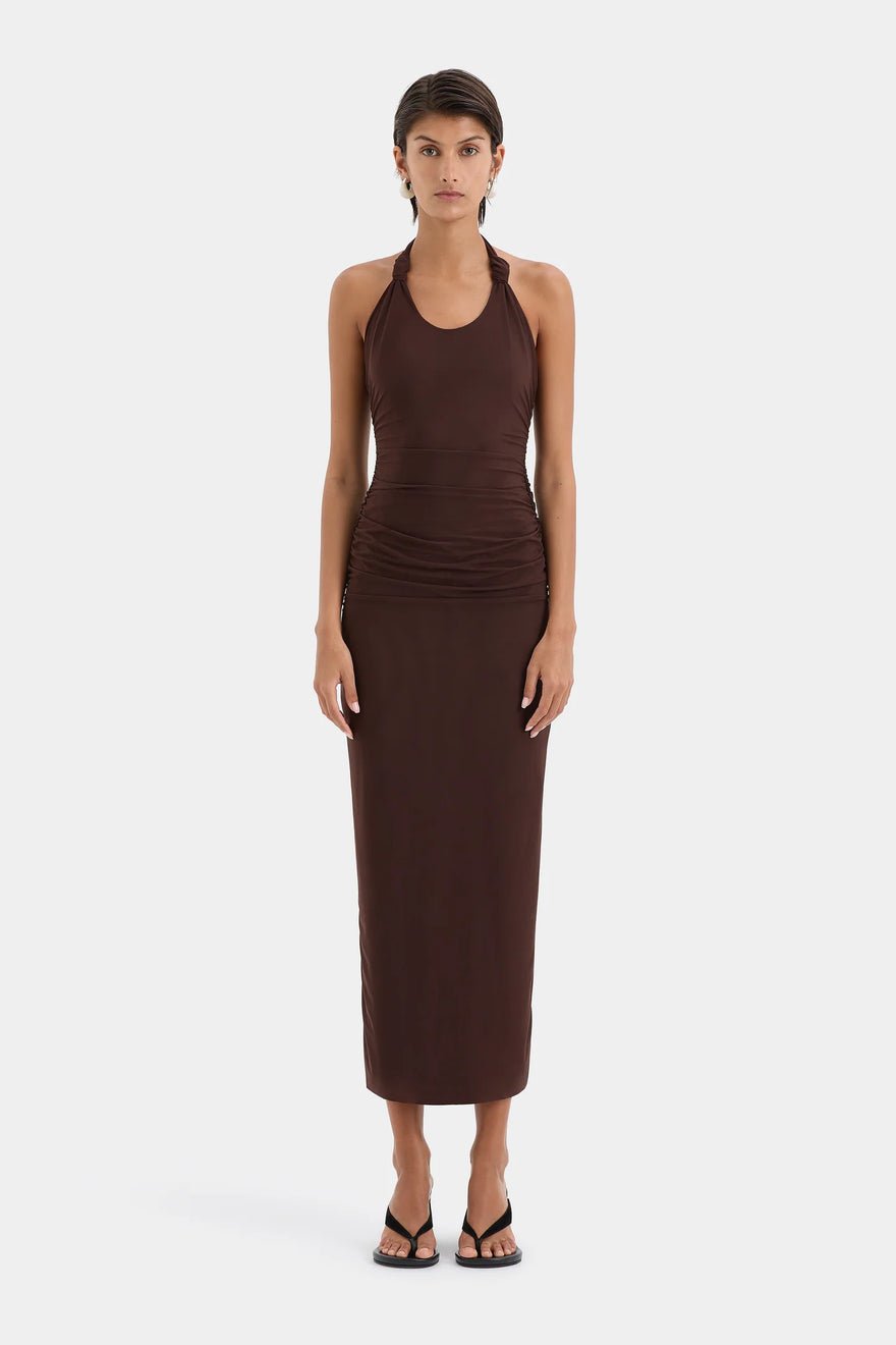 Sir The Label Jacques Knot Midi Dress - Chocolate photo 4