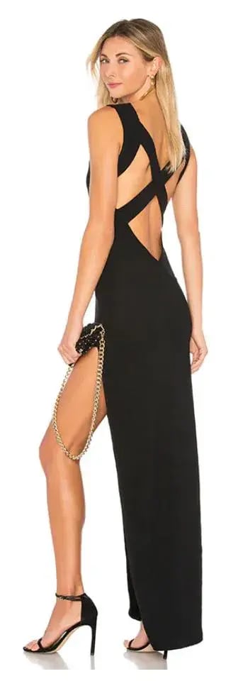 Superdown Sherry Slit Maxi Dress Black Size 8 photo 2