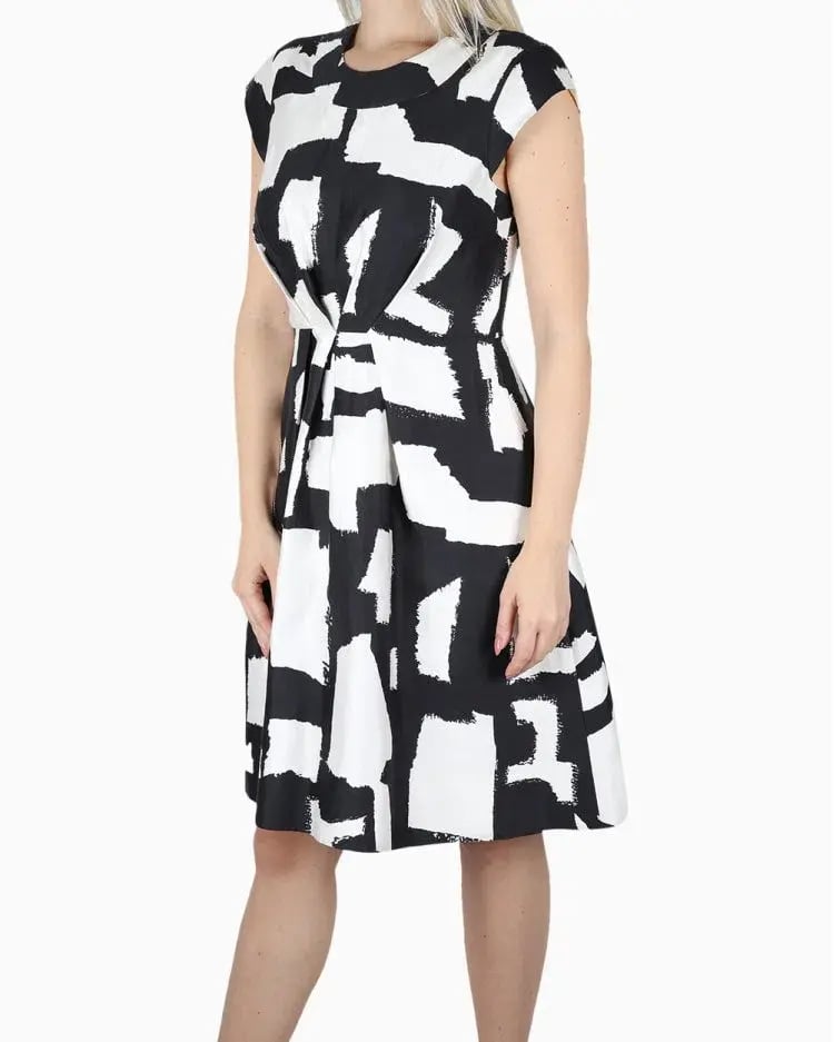 Kate Spade Mariella Dress Black and White Print Size 16 photo 3