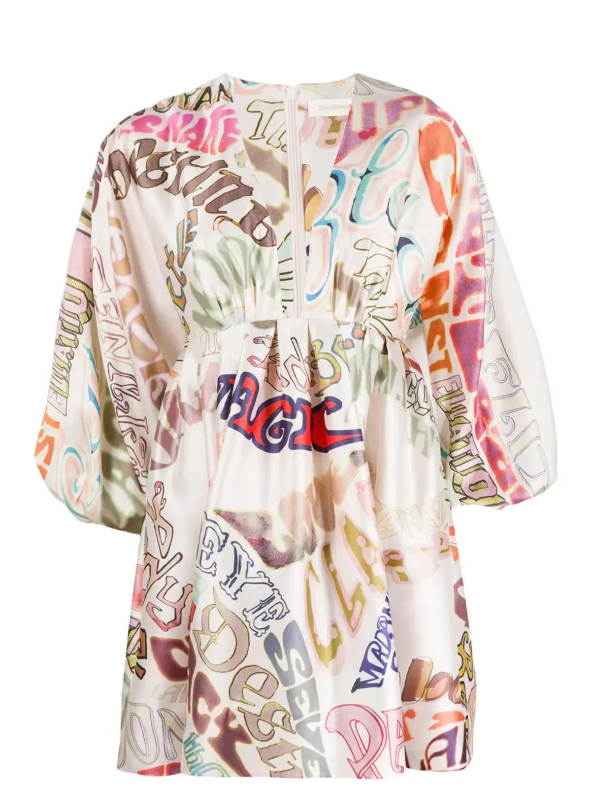 Zimmermann The Ladybeetle Word Mini Dress in Word Print Size 2/Au 12 photo 4
