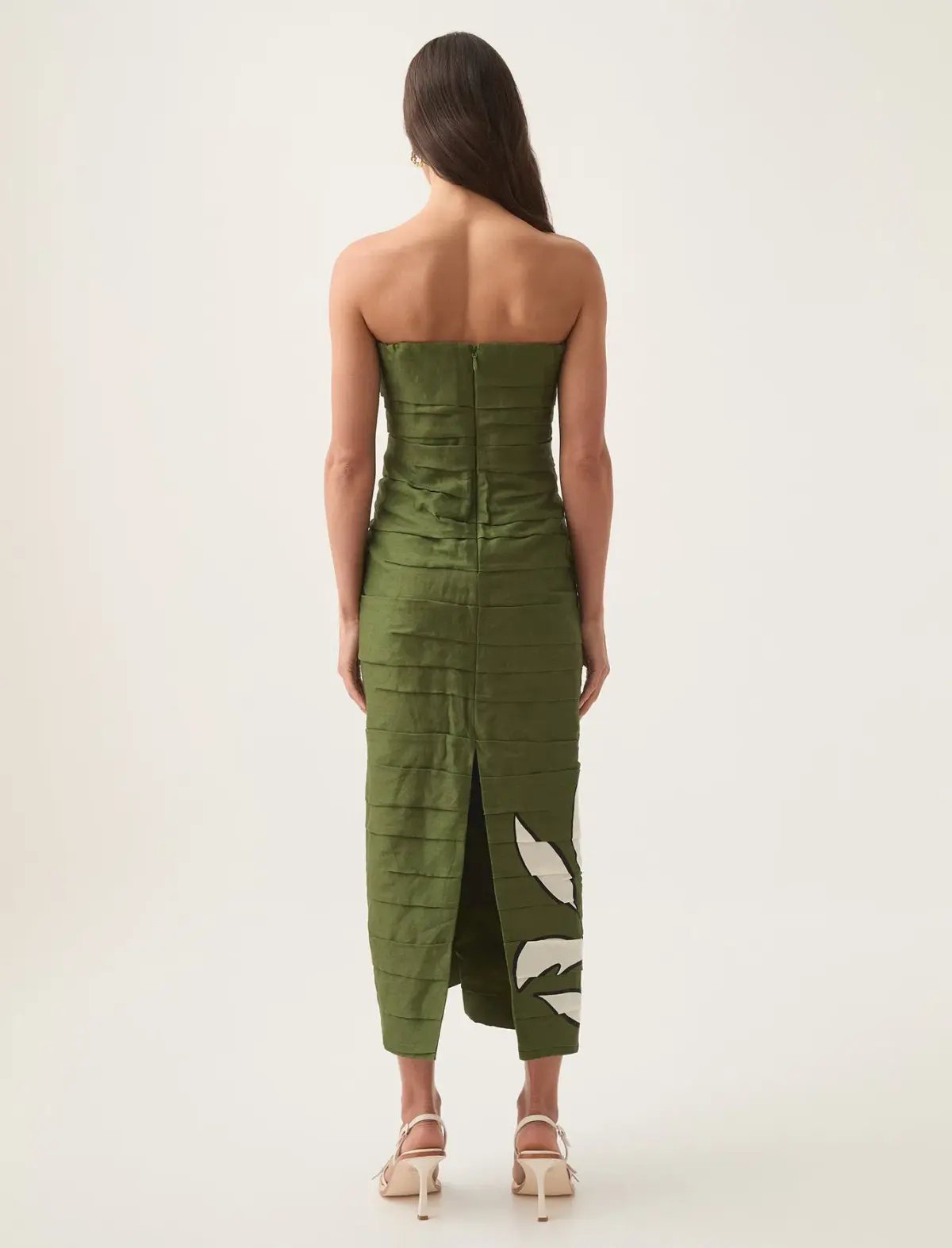 Aje Jasmine Midi Dress Abstract Fern Size 10 photo 3