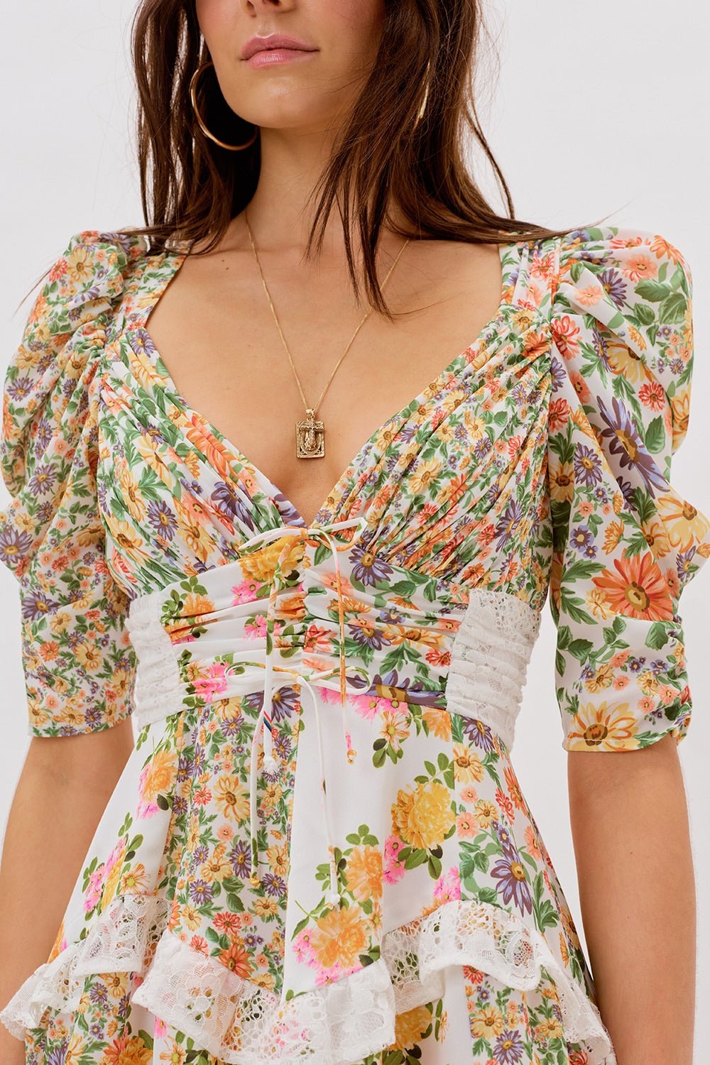 FOR LOVE & LEMONS ROSALYN MINI DRESS - MARIGOLD photo 5