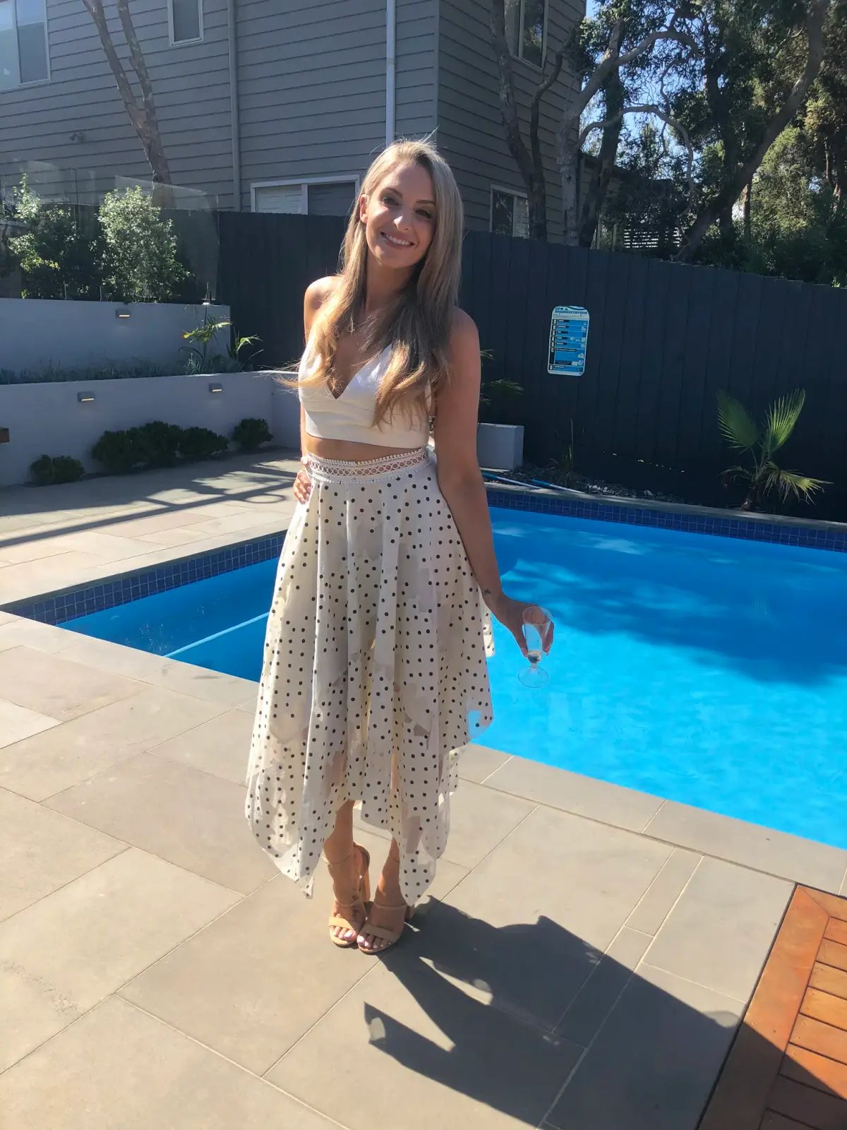 Ixiah The Label Allegra Polkadot Skirt Cream Size AU 10 photo 2