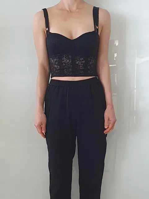 Dolce and Gabbana Lace Corset Bustier Black Size 6 photo 2