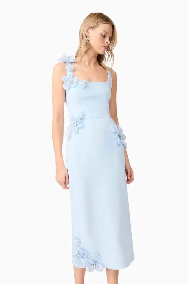 Elliatt Chantelle 3D Midi Dress In Blue Size 8/S photo 2