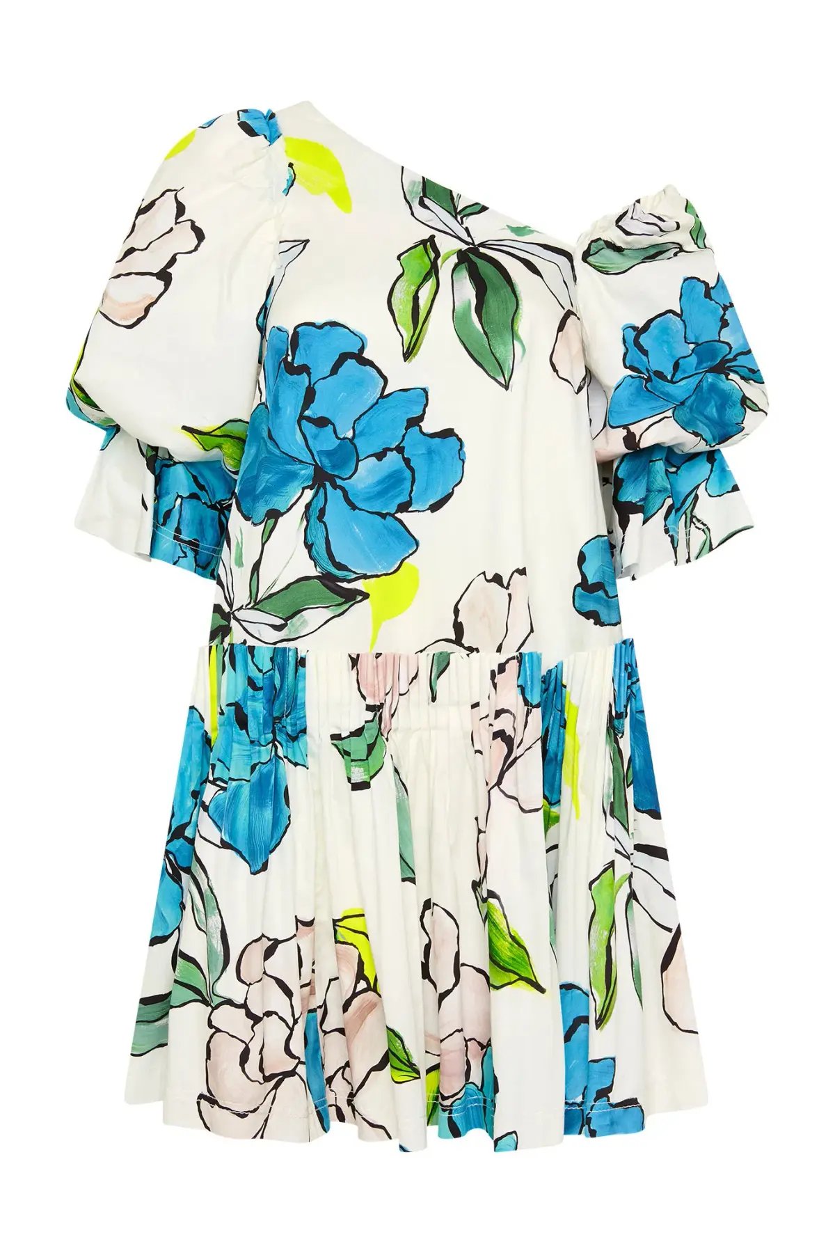 Aje Cy Off Shoulder Smock Mini Dress Cool Camelia Floral Print Size 10 photo 4