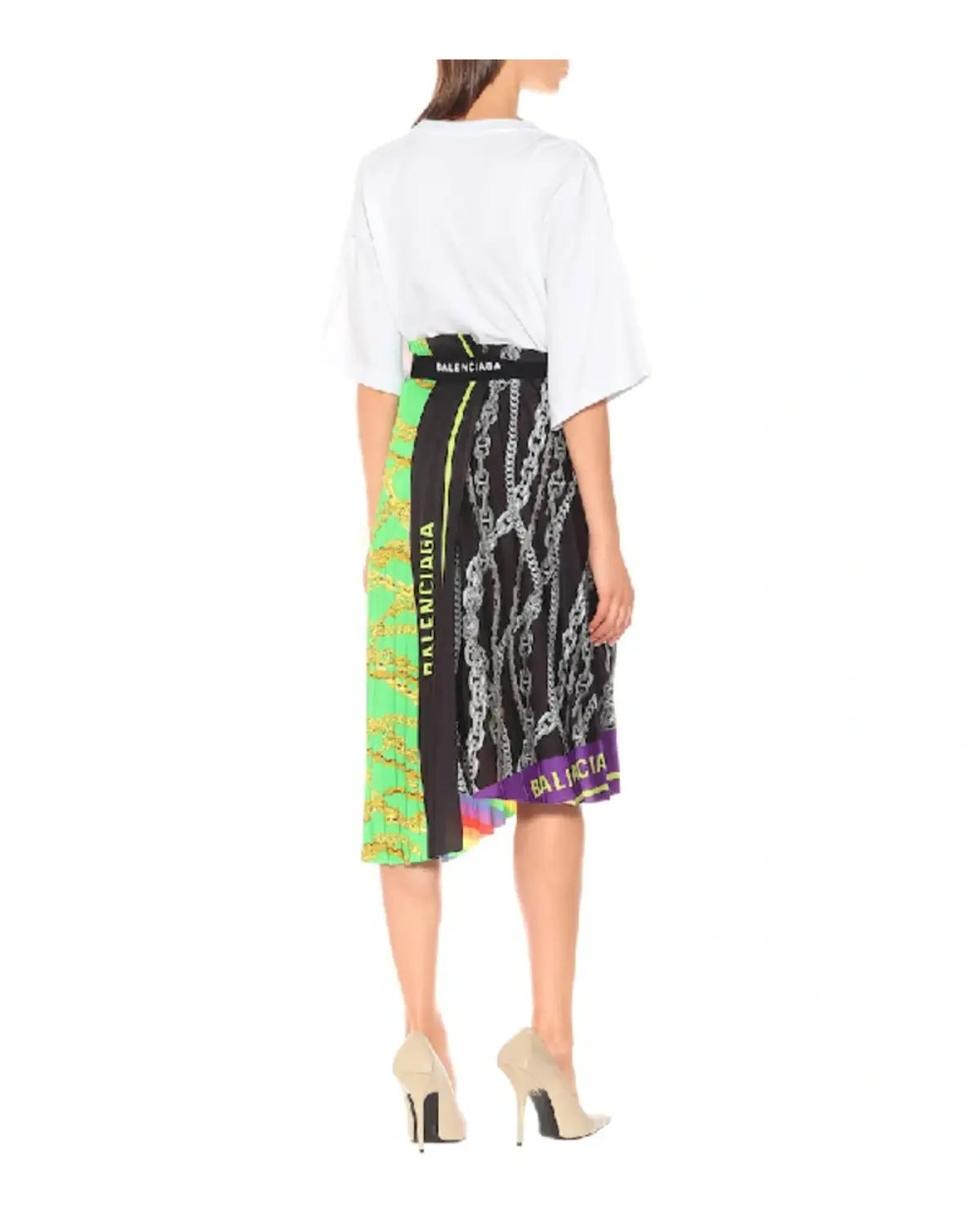 Balenciaga Rainbow Scarf Pleated Skirt Multi Size 8 photo 2