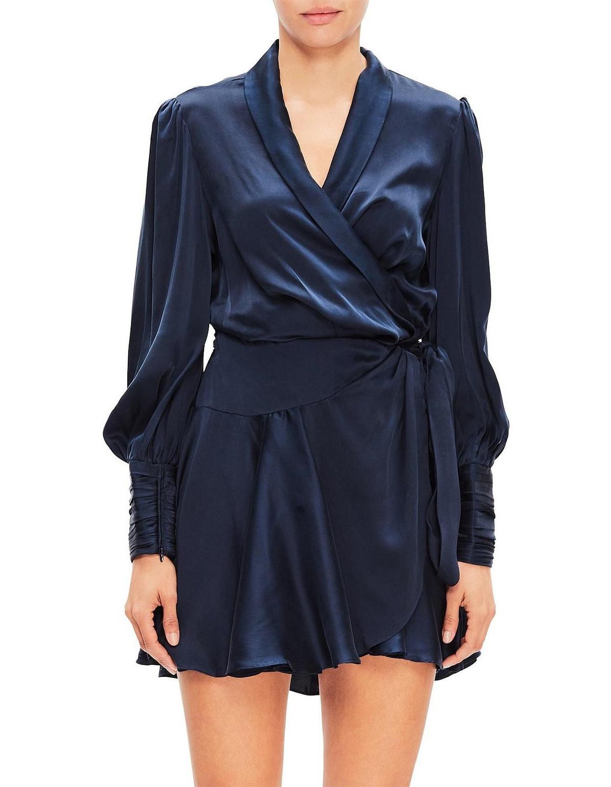 Zimmermann Mini Wrap Dress Navy Size 6 photo 2