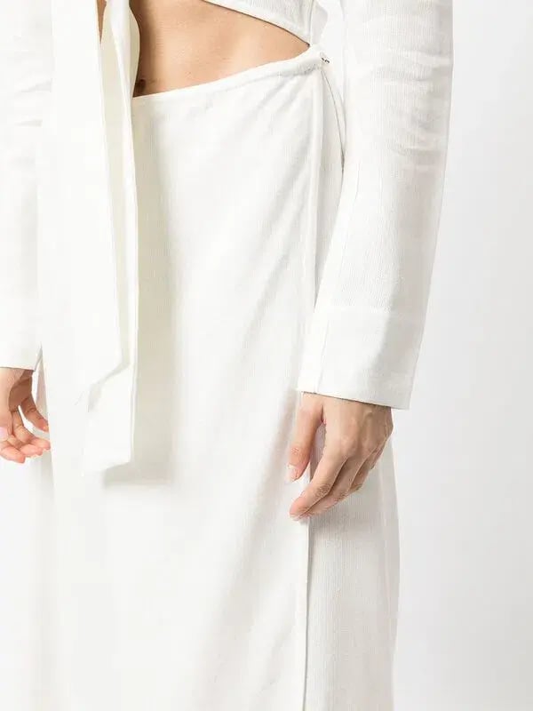 Sir The Label Clemence Long Sleeve Wrap Dress Ivory Size 1/AU 8 photo 4
