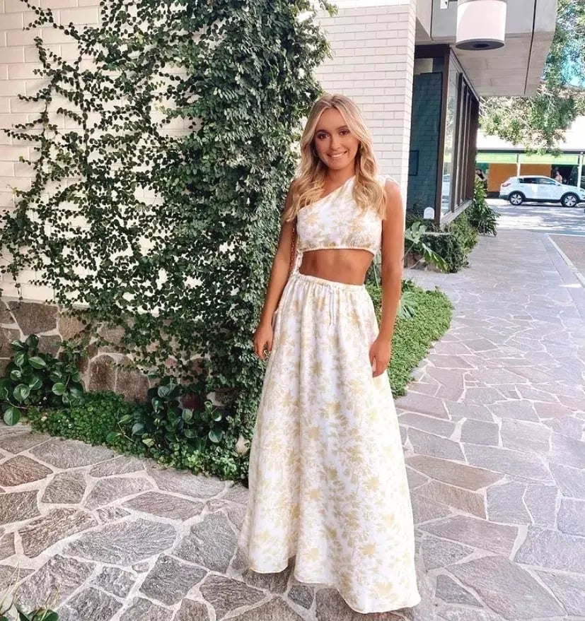 Sir the Label Clementine One Shoulder Top and Maxi Skirt Set Ivory Clementine Size 8 photo 4