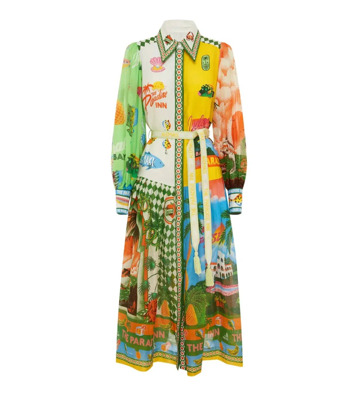 Alemais Paradiso Midi Shirtdress Multi Print Size 16 photo 8