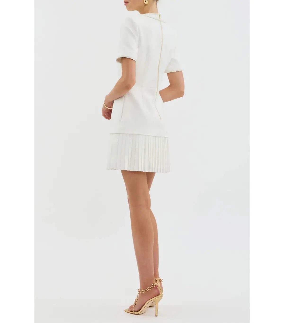 Rebecca Vallance The Clarisse Button Mini Dress White Size AU 10 photo 3