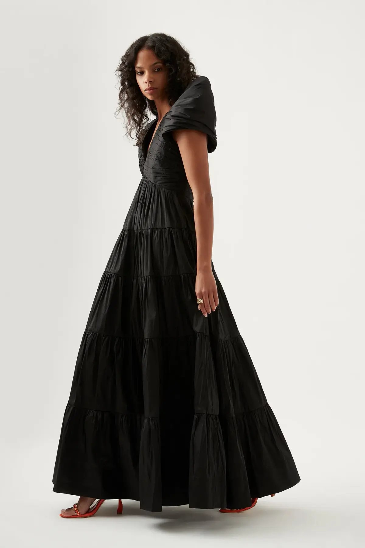 Aje  Statuesque Tiered Gown Black Size AU 6 photo 2