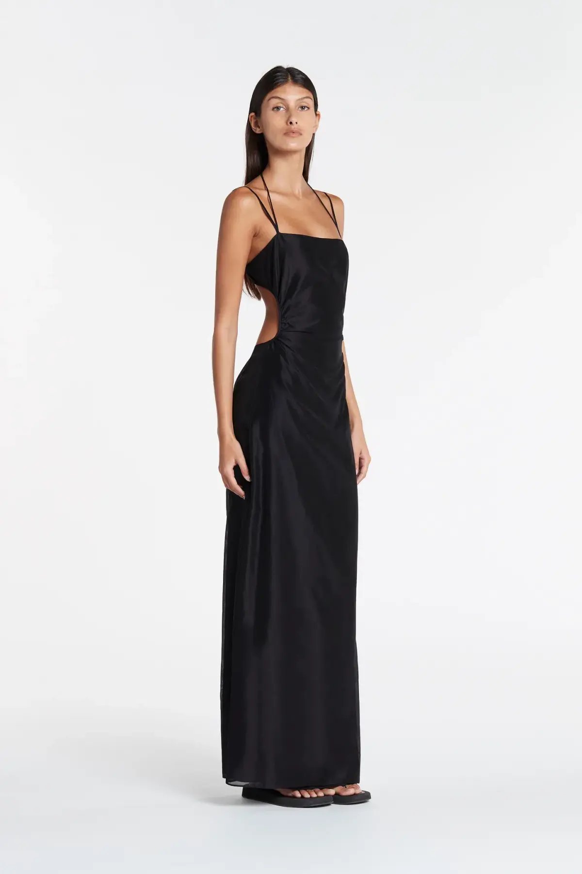 Sir The Label Lucelia Cut Out Midi Dress Black Size AU 8 photo 3