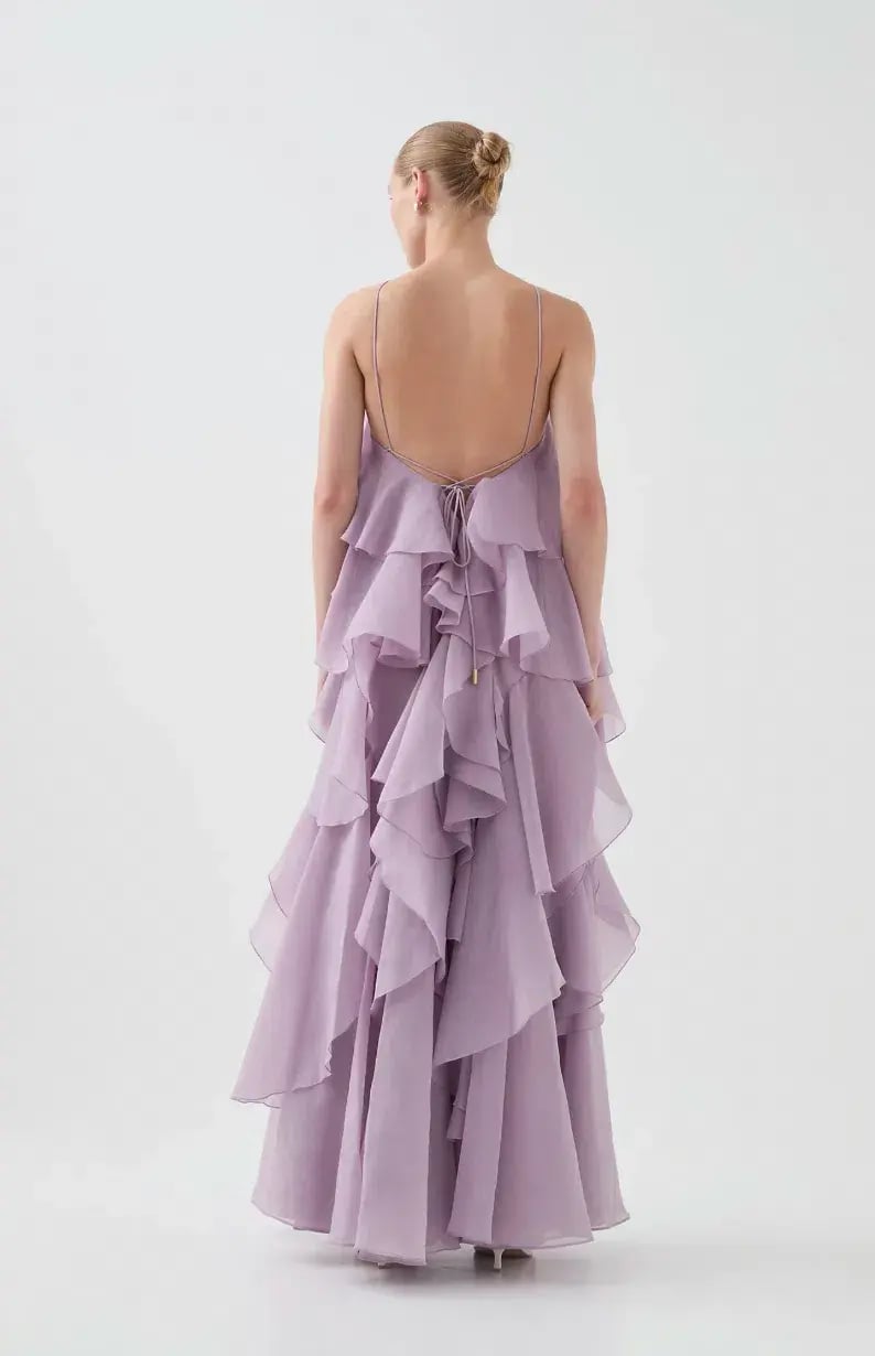 Aje Pandorea Layered Maxi Dress | Lilac Size 8 photo 3