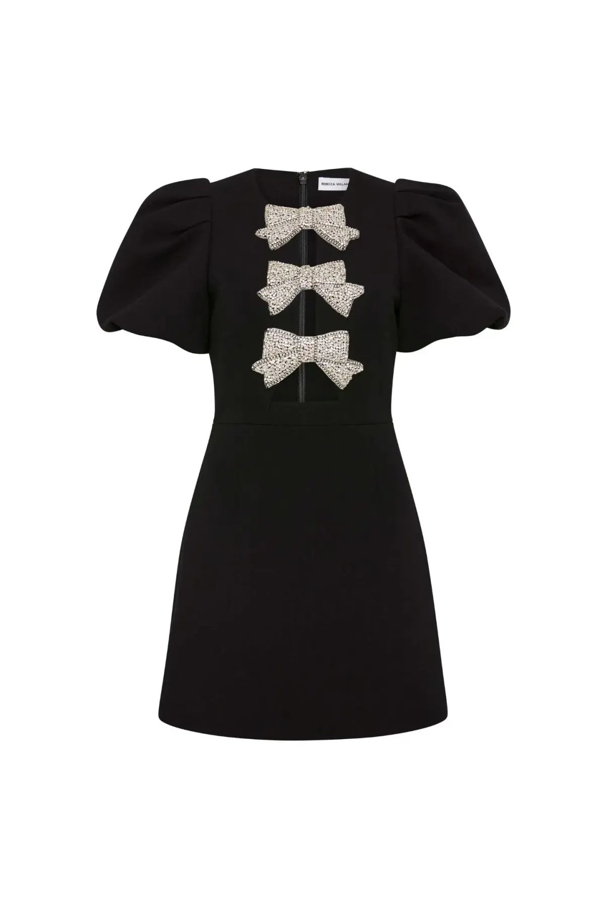 Rebecca Vallance Juliana Puff Sleeve Mini Dress Black Size 8 photo 3