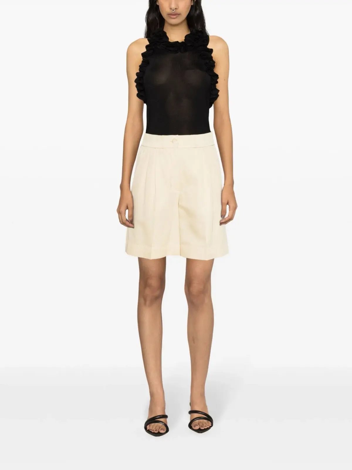 Zimmermann Matchmaker Ruffled Tank Top Knit Black Size 0 / AU 8 photo 3
