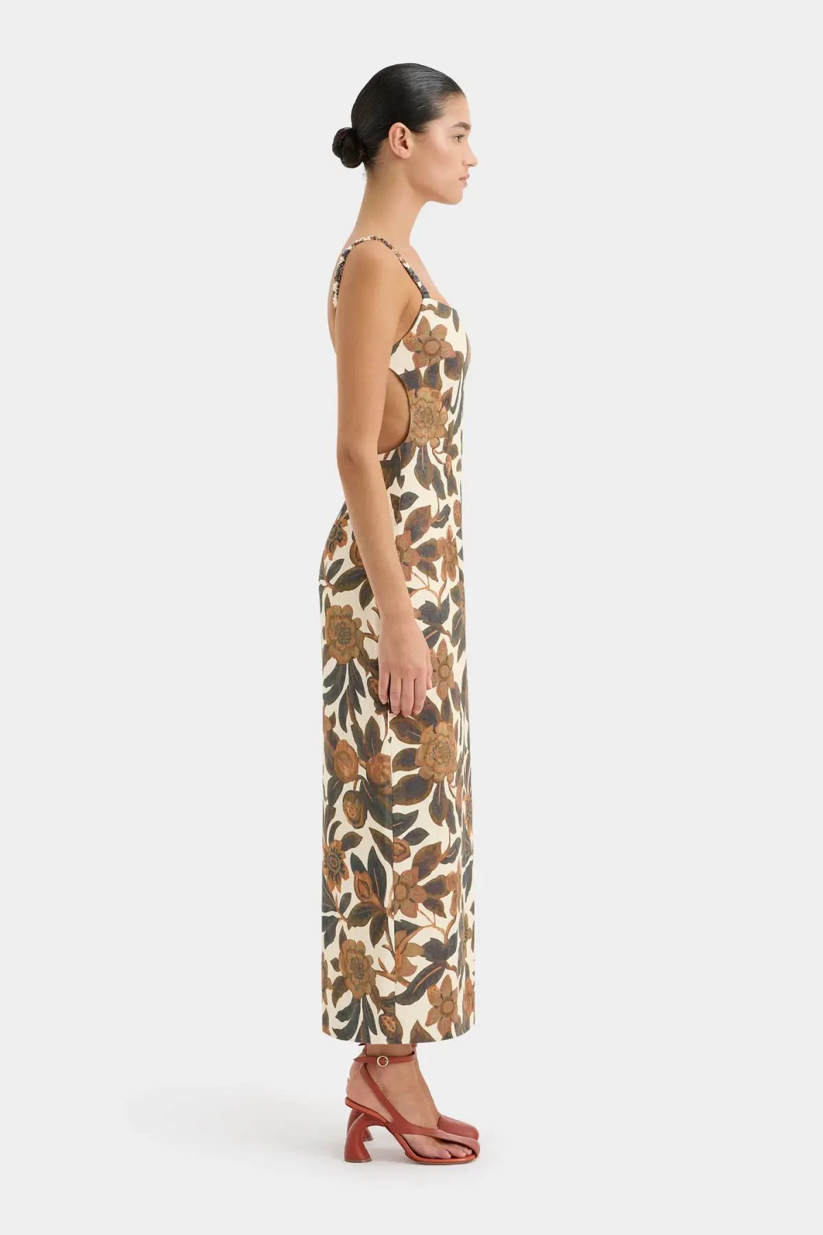 Sir the Label Primrose Ruched Midi Dress Ivory Tapestry Floral Size 0 / AU 6 photo 2