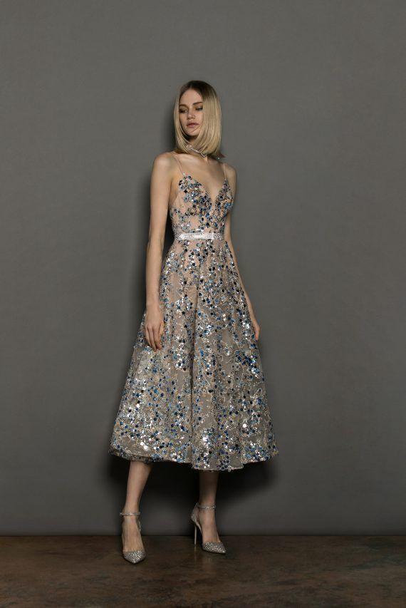 Bronx and Banco Midnight Silver Gown Midi- Small photo 2