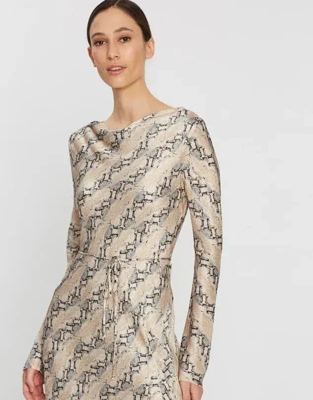 Bec & Bridge Long Sleeve Midi Dress Python Size 8 photo 2