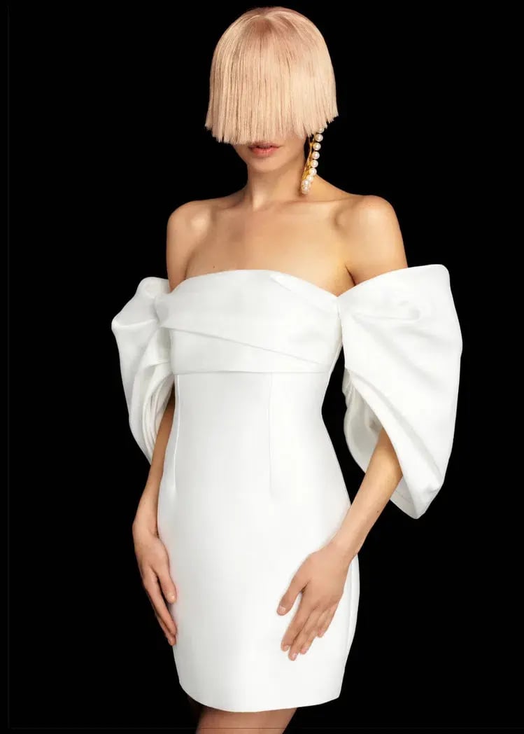 Solace London Elina Mini Dress Cream Size AU 12 photo 2