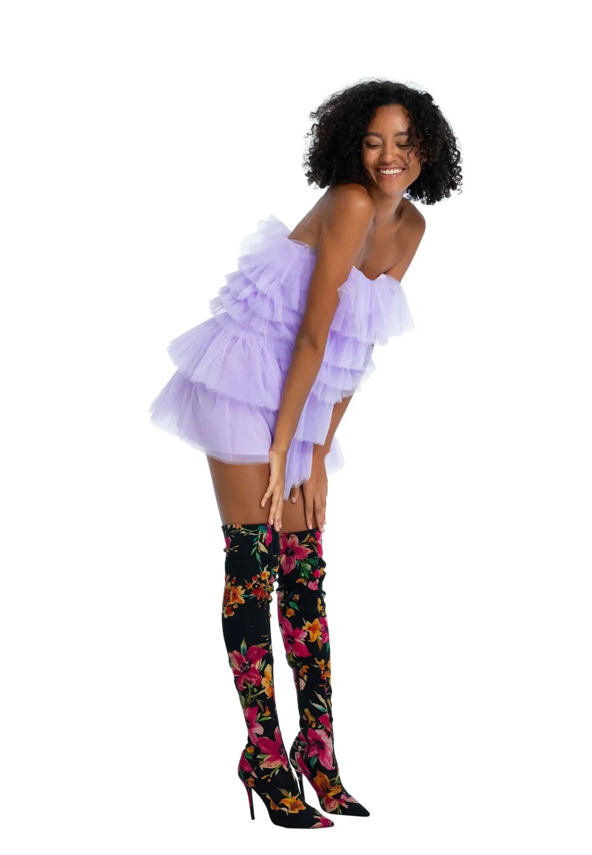 Dyspnea Powermuff Mini Dress Lilac Size 8 photo 2