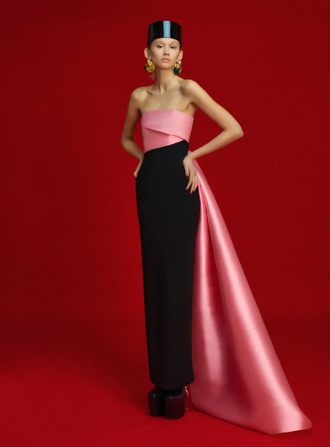 Solace London The Kinsley Maxi Dress in Soft Pink and Black - Size 8 photo 2