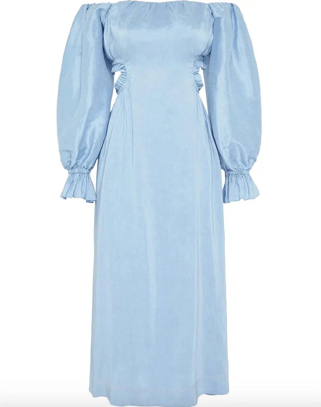 Aje Overture Blouson Midi Dress Off Shoulder Blue Size AU 4 photo 4
