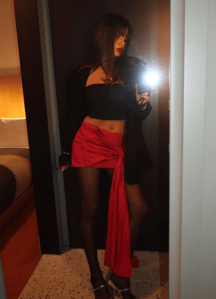 Acne Studios Red Bow Mini Skirt photo 2