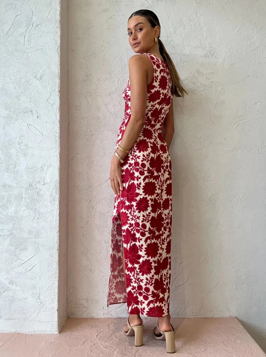 Sir The Label Cinta Cut Out Midi Dress Print Size 8 photo 2