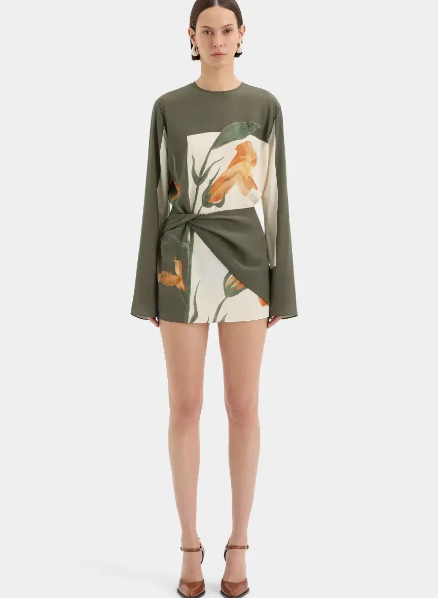 Constance Twist Mini Dress Green Size 8 photo 3