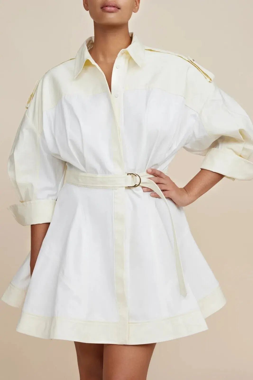 Acler Vienna Dress In Cannoli Cream Size AU 10 photo 3