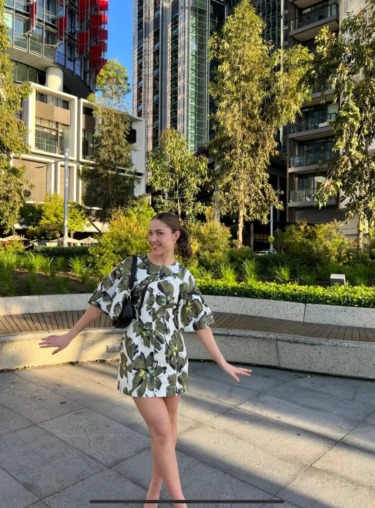 AJE - RARE - Oasis Cut Out Mini Dress Olive Leaf - Size 16 photo 4