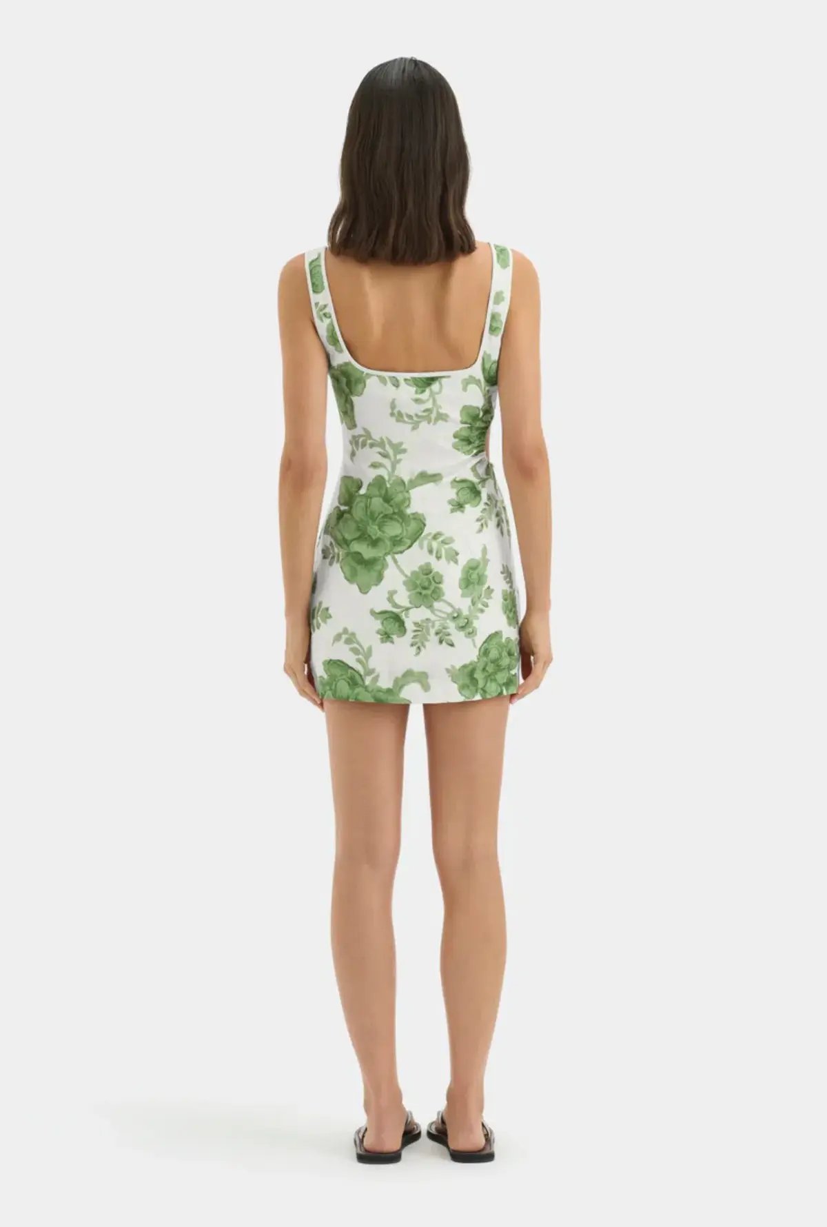 Sir The Label Gardella Cut Out Mini Dress Green Print Size 1 / AU 8 photo 2