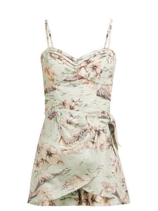 Zimmermann Wayfarer Wrap Playsuit Floral Size 2 / Au 12 photo 3