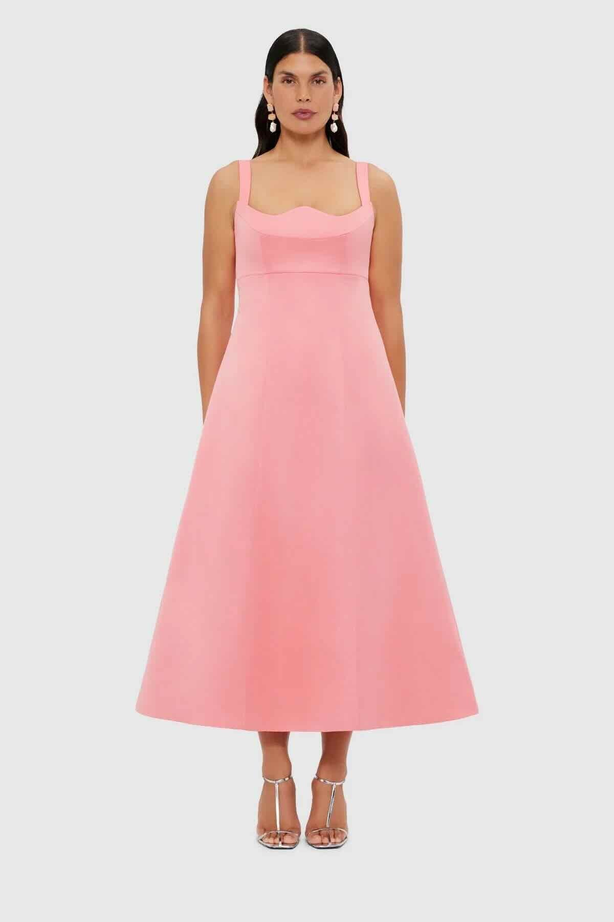 LEO LIN ODETTE MIDI DRESS - STRAWBERRY PINK photo 9