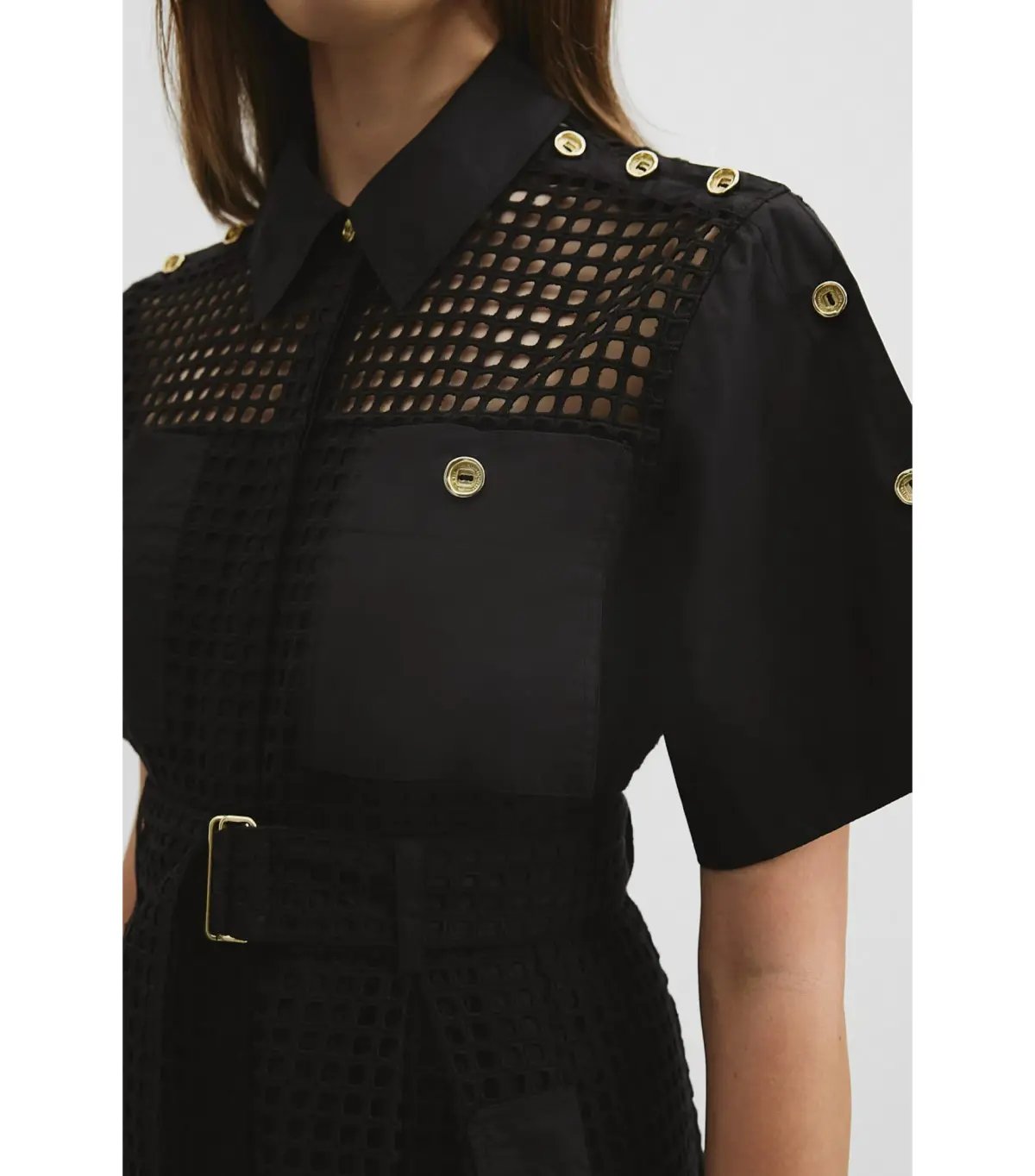 Country Road Utility Mesh Midi Dress Black Size 12 photo 3