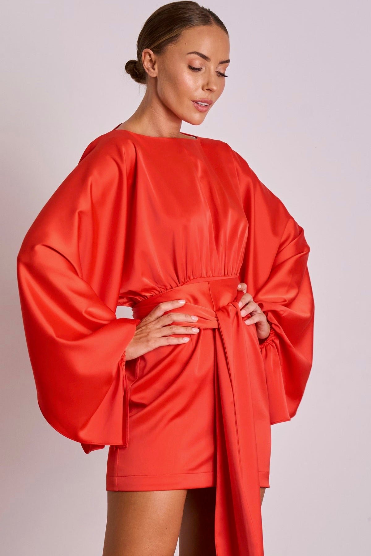 PASDUCHAS MILA DRAPE DRESS - POPPY photo 2