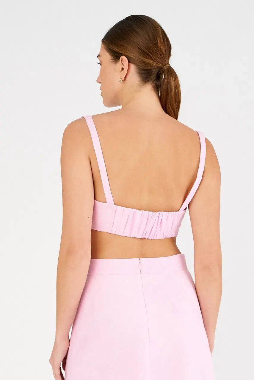 Oroton 3D Flower Bralette Crop in Rose/Poppy Size AU 10 photo 2