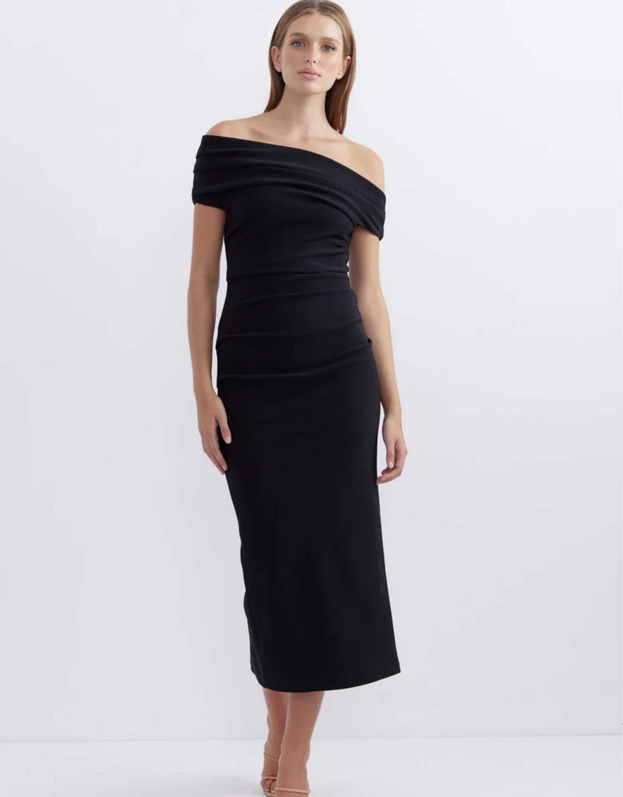 Pasduchas Evie Shoulder Dress, Black photo 4