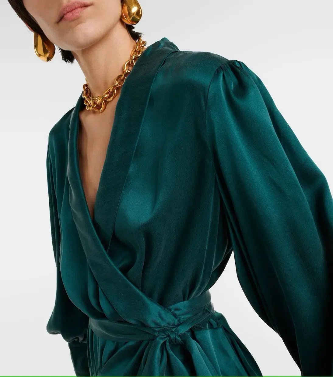 Zimmermann Silk Wrap Mini Dress in Emerald Size 0 / AU 8 photo 2
