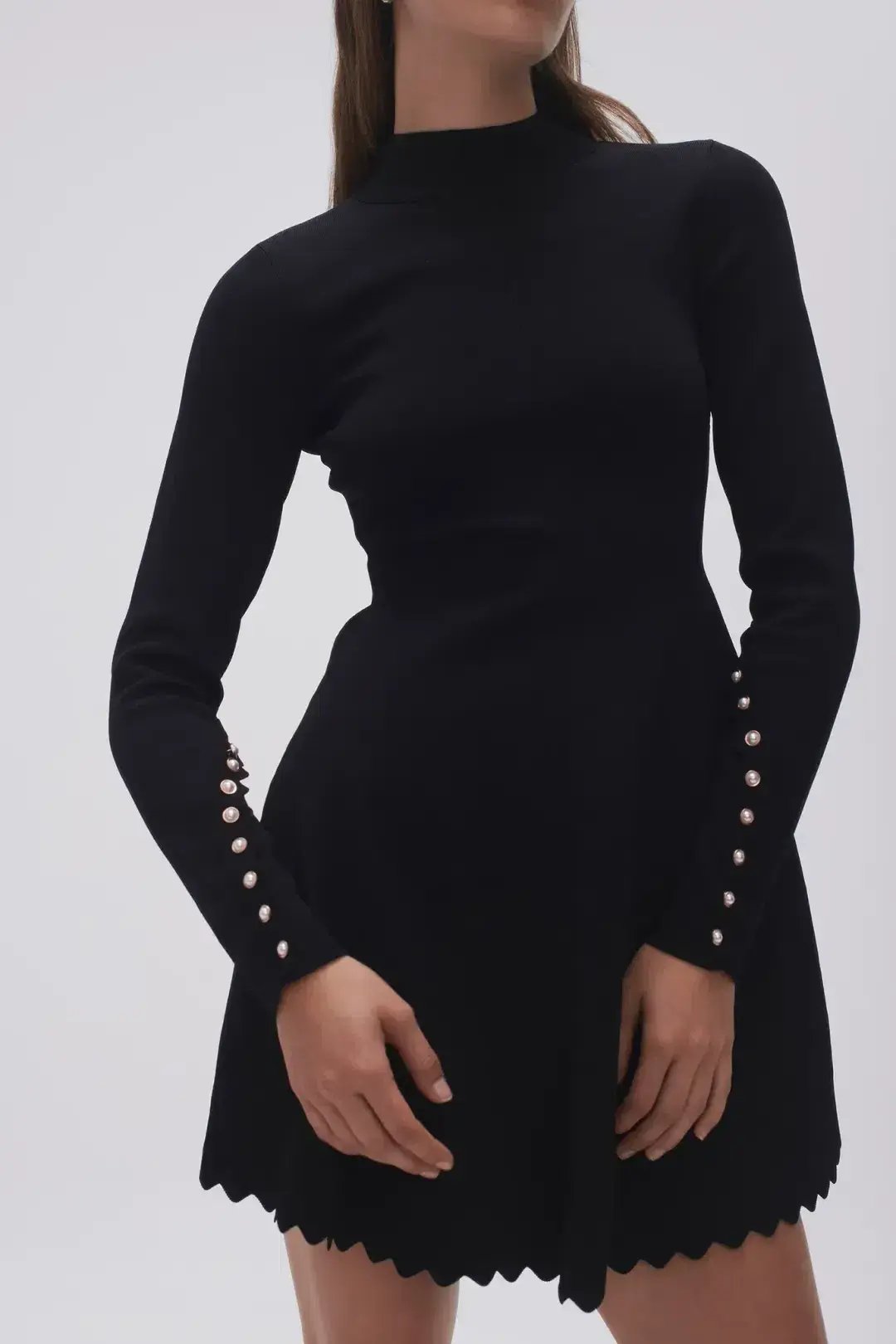 Aje Sylvia Knit Mini Dress Black Size XL / Au 14 photo 2