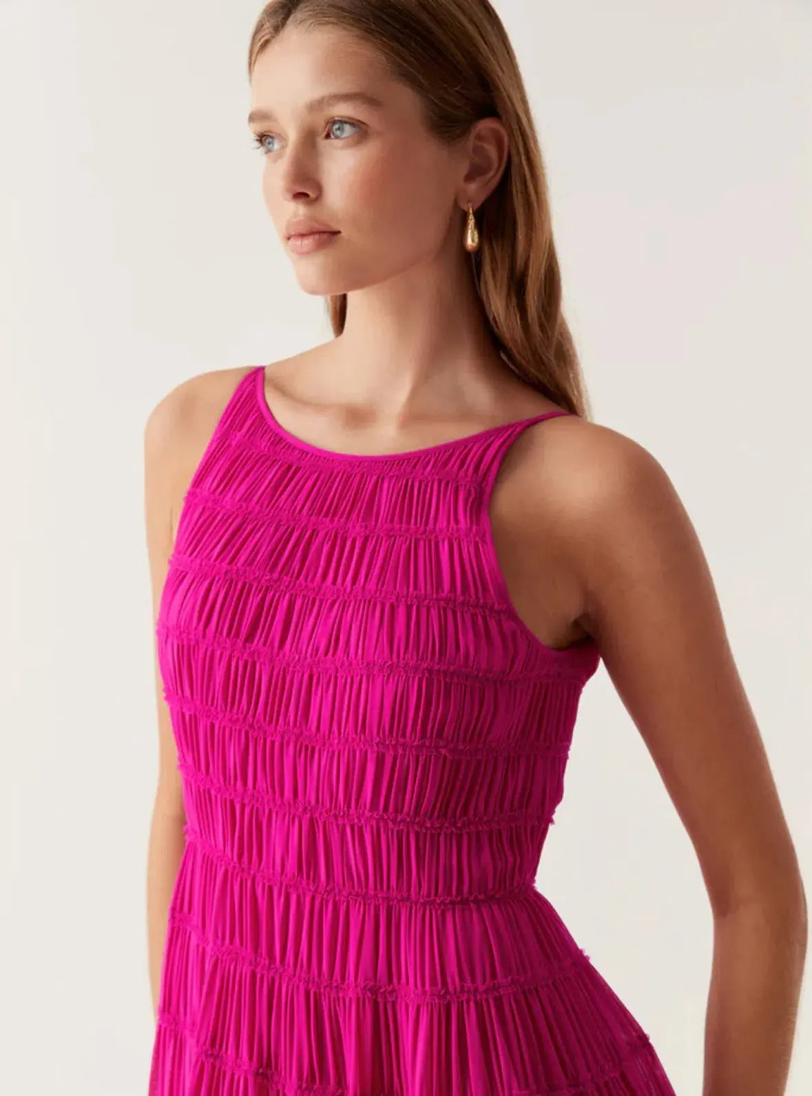 Aje Rosewood Ruched Gown Magenta Size  14 photo 2