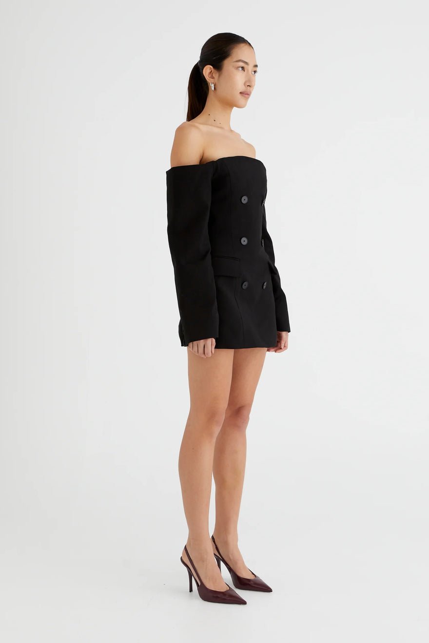 Benni Marcella Tailored Mini Dress - Black photo 4