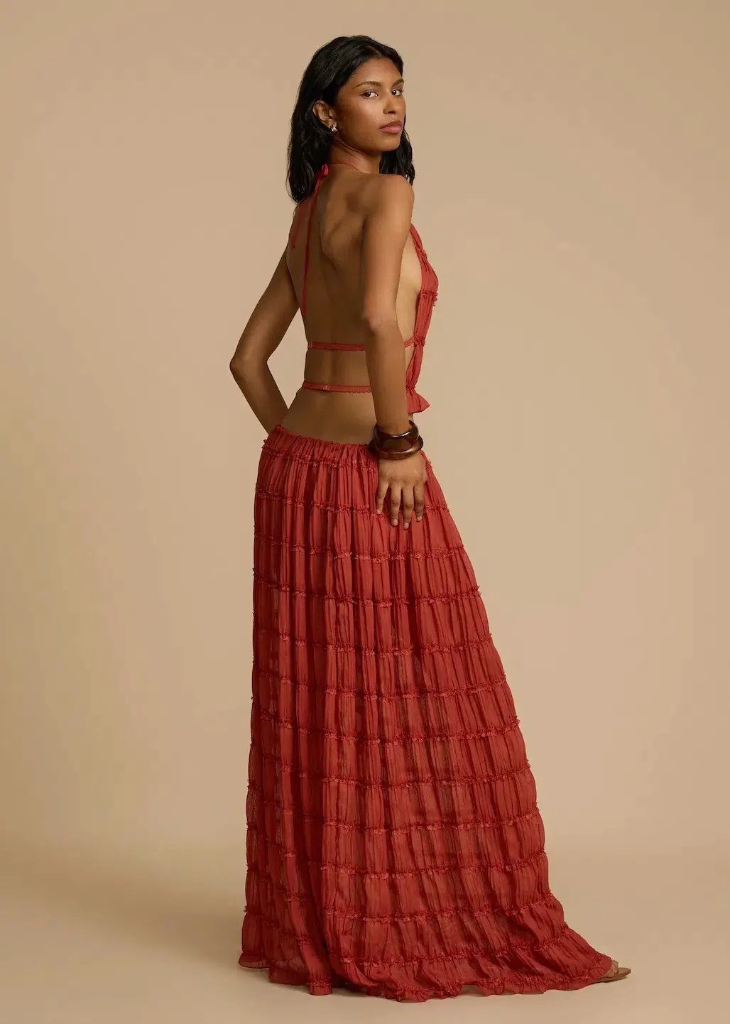 Arcina Ori Juliette Halter Top & Maxi Skirt Set Red Size S / AU 6-8 photo 15
