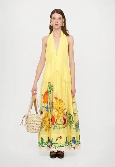 ALEMAIS Dahlia Halter Gown Yellow Size 10 AU photo 14