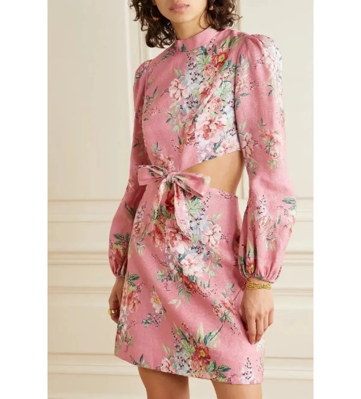 Zimmermann The Bellitude Bow Front Dress Pink Size 2/Au 12 photo 2